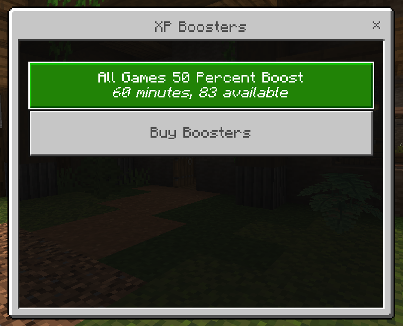 XP Booster menu